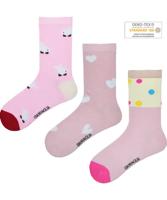 Gianvaglia 3-paar meisjes sokken - Combi roze