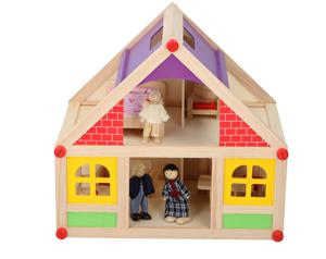 Poppenhuis Hout 11-delig