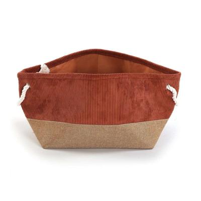 Veelzijdige mand Versa Corduroy 29 x 27 x 39 cm Terra cotta