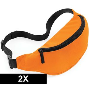 2x Heuptasjes/buideltasjes oranje 38 cm