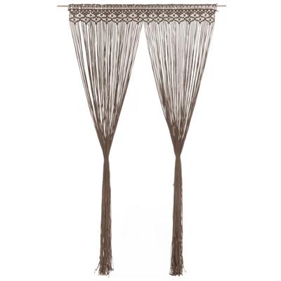 VidaXL Gordijn macramé 140x240 cm katoen taupe