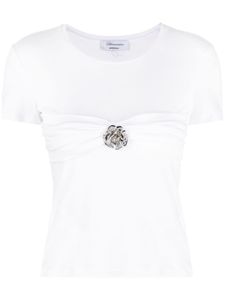 Blumarine t-shirt à détail de broche - Blanc