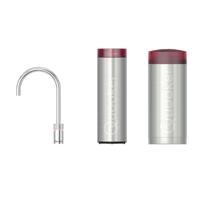 Quooker Nordic Round Kokendwaterkraan (Single Tap) Set - Kokend Water - Chroom - met COMBI+ Reservoir & CUBE - Direct Gekoeld Bruisend Water