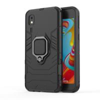 PC + TPU schokbestendige beschermhoes met magnetische ring houder voor Galaxy a2 core (zwart)