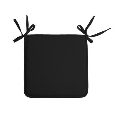 Stof Textile Home stoelkussens - zwart - 38 x 38 x 3 cm - voor binnen - vierkant