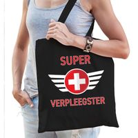 Super verpleegster cadeau tas zwart voor dames