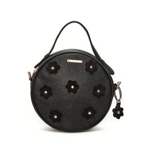 Fabienne Chapot leren crossbody tas Roundy Bag Flower zwart