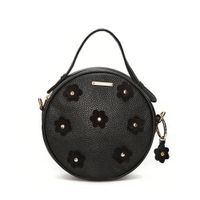 Fabienne Chapot leren crossbody tas Roundy Bag Flower zwart - thumbnail