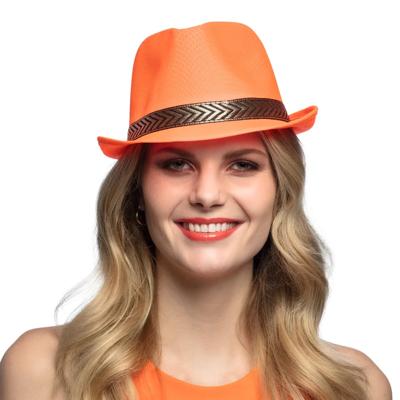 Boland Trilby hoed - oranje - volwassenen - 59 cm - verkleedhoed - Carnaval - Koningsdag Boland Trilby hoed - oranje - volwassenen - 59 cm - verkleedhoed - Carnaval - Koningsdag