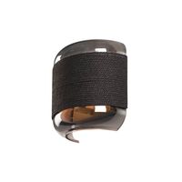 SLV Slaapkamer wandlamp Pantilo Rope zwart met smoke glas 1007594 - thumbnail