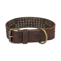 TRIXIE HALSBAND HOND RIVET RUSTIC VETLEER DONKERBRUIN