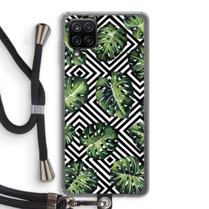 Geometrische jungle: Samsung Galaxy A12 Transparant Hoesje met koord