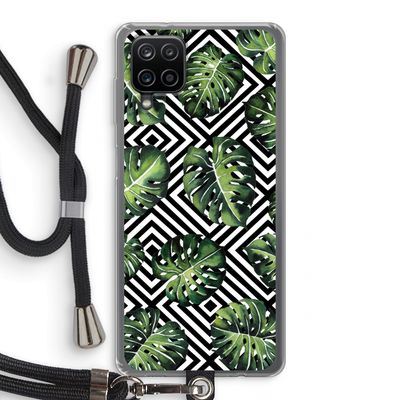 Geometrische jungle: Samsung Galaxy A12 Transparant Hoesje met koord