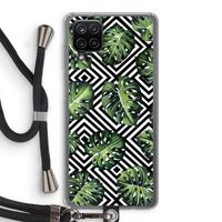 Geometrische jungle: Samsung Galaxy A12 Transparant Hoesje met koord