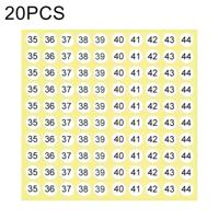 20 stuks ronde vorm nummer Sticker schoen groottelabel nummer 35-44