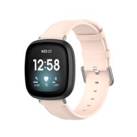 Bandje geschikt voor Fitbit Versa 3 - Maat S - Horlogebandje - Polsband - Kunstleer - Roze