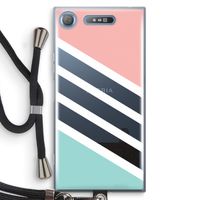 Strepen pastel: Sony Xperia XZ1 Transparant Hoesje met koord