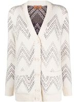 Missoni cardigan boutonné à motif de chevrons - Blanc