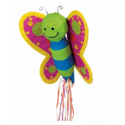 Pinata Vlinder - gekleurd - papier - 56 x 52 x 17 cm - feestartikelen