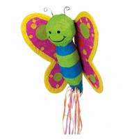 Pinata Vlinder - gekleurd - papier - 56 x 52 x 17 cm - feestartikelen