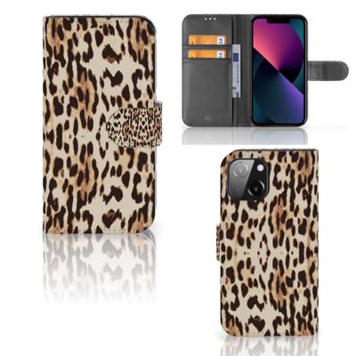 iPhone 13 Mini | Telefoonhoesje | Met pasjeshouder | Leopard