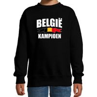 Belgie kampioen supporter sweater / trui zwart EK/ WK voor kinderen - thumbnail