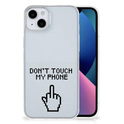 iPhone 15 Plus Silicone-hoesje Finger Don't Touch My Phone iPhone 15 Plus Silicone-hoesje Finger Don't Touch My Phone