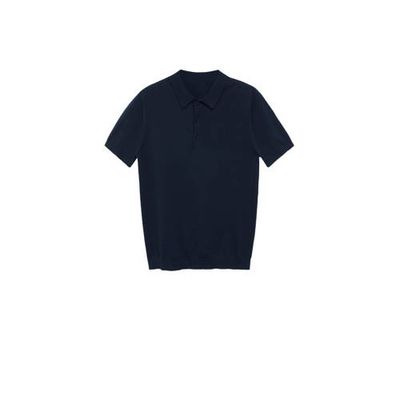 Mango Man fijn gebreide polo marine Mango Man fijn gebreide polo marine