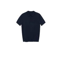 Mango Man fijn gebreide polo marine - thumbnail