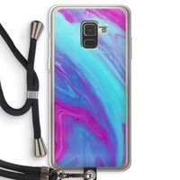Zweverige regenboog: Samsung Galaxy A8 (2018) Transparant Hoesje met koord