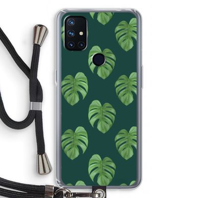 Monstera leaves: OnePlus Nord N10 5G Transparant Hoesje met koord