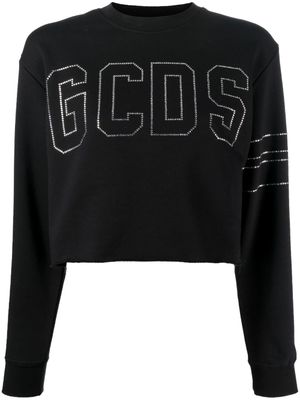 GCDS sweat crop à logo clouté - Noir