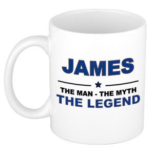 James The man, The myth the legend cadeau koffie mok / thee beker 300 ml