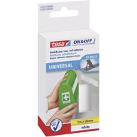 TESA On & Off 55224-03-00 Klittenband Om vast te plakken Haak- en lusdeel (l x b x h) 1000 mm x 20 mm x 1 m Wit 1 stuk(s)