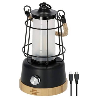 Brennenstuhl 1171800010 Campinglantaarn, Campinglamp 350 lm werkt op een accu 570 g Zwart, Hout
