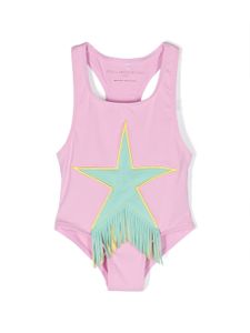 Stella McCartney Kids maillot de bain frangé à imprimé étoile - Rose