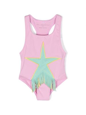 Stella McCartney Kids maillot de bain frangé à imprimé étoile - Rose