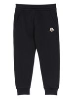 Moncler Enfant pantalon de jogging en coton à patch logo - Bleu - thumbnail