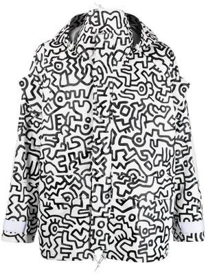 Junya Watanabe MAN x Keith Haring veste bomber à imprimé graphique - Blanc