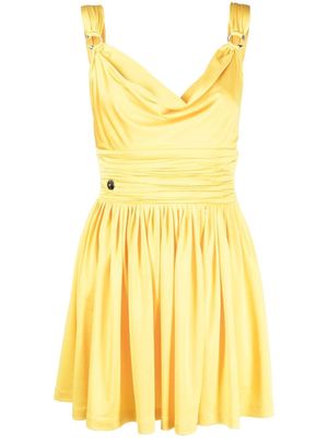 Philipp Plein robe courte à plis creux - Jaune