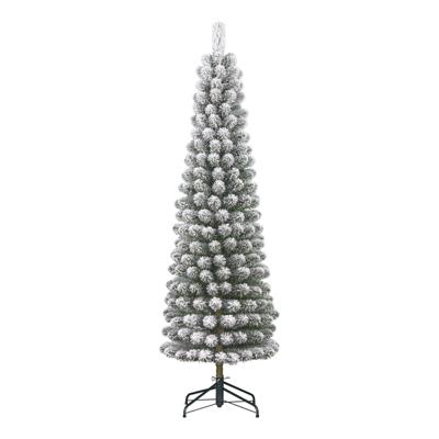 Kunstkerstboom Charlton pilar groen frosted H260 x dia. 63 cm - Black box
