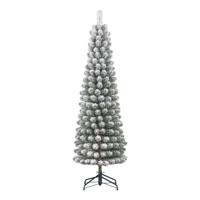 Kunstkerstboom Charlton pilar groen frosted H260 x dia. 63 cm - Black box
