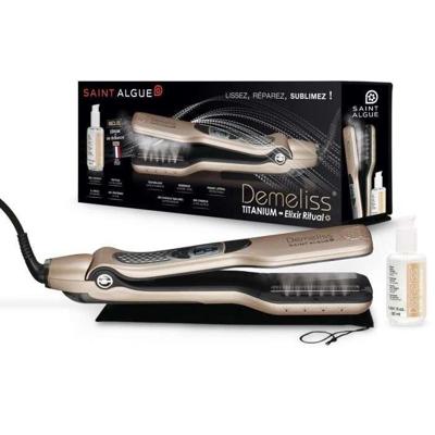 SAINT ALGUE 3992 - Demeliss Titanium box: Stoom stijltang + Elixir Ritual glansbehandeling 50 ml - 150 ° C tot 230 ° C - Automatische stop
