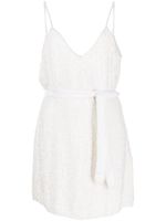 Retrofete robe Claire courte à sequins brodés - Blanc
