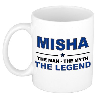 Misha The man, The myth the legend collega kado mokken/bekers 300 ml