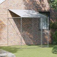 VidaXL Hondenkooi met dak zilver 200 x 200 x 258 cm staal en pe