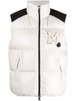 Moncler gilet matelassé à patch logo - Blanc