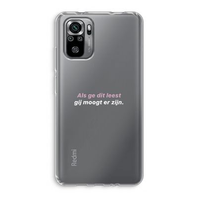 gij moogt er zijn: Xiaomi Redmi Note 10S Transparant Hoesje