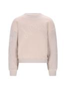 NoNo winter sweater meisjes - ivoor - Konono - vevet contrast mouwen