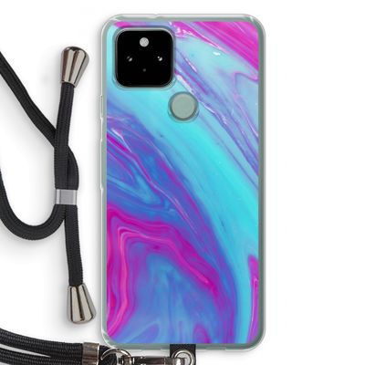 Zweverige regenboog: Pixel 5 Transparant Hoesje met koord